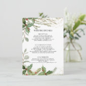 Elegante Lantern Winter Weihnachten Rote Holly Det Einladung (Stehend Vorderseite)