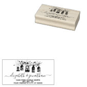 Elegante Lanterns Floral Wedding Rücksendeadresse Gummistempel (Stempel)