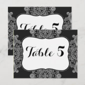 Elegante Large Black Medallion Pattern Tischnummer (Vorne/Hinten)