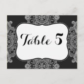 Elegante Large Black Medallion Pattern Tischnummer (Vorderseite)