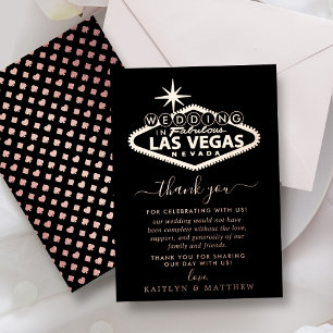 Elegante Las Vegas Destination Hochzeit Danke Folieneinladung