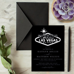Elegante Las Vegas Destination Hochzeit Echt Folieneinladung