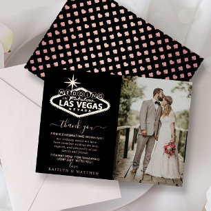 Elegante Las Vegas Hochzeit Danke Folieneinladung