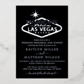 Elegante Las Vegas Hochzeit in Urlaubsort Probe Folieneinladung (Vorderseite)