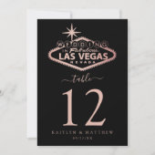 Elegante Las Vegas Hochzeit in Urlaubsort Tischnum Einladung (Vorderseite)