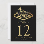 Elegante Las Vegas Hochzeit in Urlaubsort Tischnum Einladung (Vorderseite)