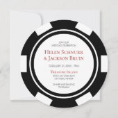 Elegante Las Vegas Schwarz-weiß Poker Chip Wedding Einladung (Rückseite)
