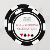 Elegante Las Vegas Schwarz-weiß Poker Chip Wedding Einladung (Vorne/Hinten)