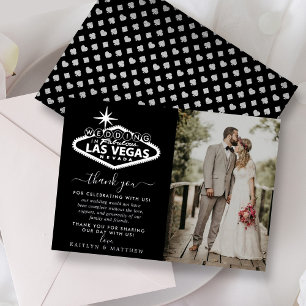Elegante Las Vegas Ziel Hochzeit Danke Folieneinladung