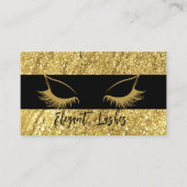 Elegante Lash Artist Business Card Gold & Black Visitenkarte (Vorderseite)