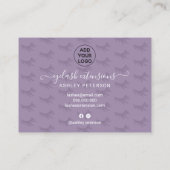 Elegante Lashes lila Illustrationen Visitenkarte (Rückseite)