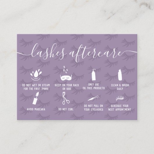 Elegante Lashes lila Illustrationen Visitenkarte (Vorderseite)
