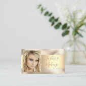 Elegante Lashes & Makeup Artist, DIY Name Gold/Gol Visitenkarte (Stehend Vorderseite)