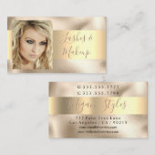 Elegante Lashes & Makeup Artist, DIY Name Gold/Gol Visitenkarte (Vorne/Hinten)