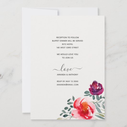 Elegante lässige, informelle minimalistische Einla Einladung (Rückseite)