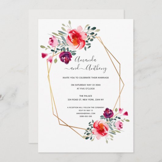 Elegante lässige, informelle minimalistische Einla Einladung (Vorne/Hinten)