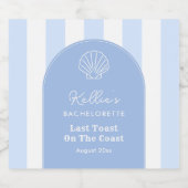 Elegante Last Toast Junggeselinnen-Abschied Gefall Schaumweinetikett (Einzelnes Label)