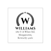 Elegante Laurel Monogram Custom-Rücksendeadresse Gummistempel (Prägung)