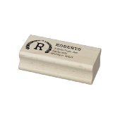 Elegante Laurel Monogram Custom-Rücksendeadresse Gummistempel (Stempel)