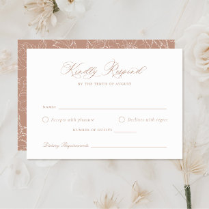 Elegante Laurel Wreath Blush Wedding RSVP Card Einladung