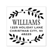 Elegante Laurel Wreath Holiday Rücksendeadresse Permastempel (Design)