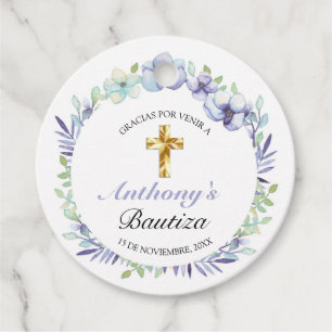 Elegante Lavanda Cruz De Oro Bautizo Geschenkanhänger
