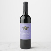 Elegante Lavendel-Abschlussfeier Custom Absolvente Weinetikett (Vorderseite)