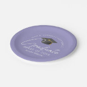 Elegante Lavendel-Abschlussfeier Pappteller (Schrägansicht)