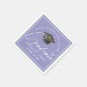 Elegante Lavendel-Abschlussfeier Serviette (Ecke)