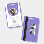 Elegante Lavendel-Arbeitsplatz-ID Ausweis (Vorder- & Rückseite)