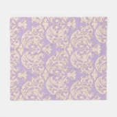 Elegante Lavendel-Barock-Damask-Flanelldecke Fleecedecke (Vorderseite (Horizontal))