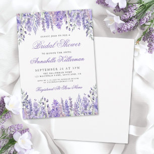 Elegante Lavendel-Blumen-Bridal-Shower im Aquarell Einladung