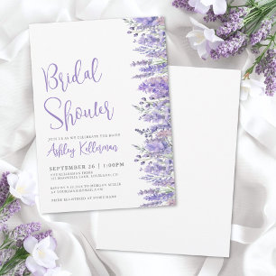Elegante Lavendel-Blumen-Bridal-Shower im Aquarell Einladung