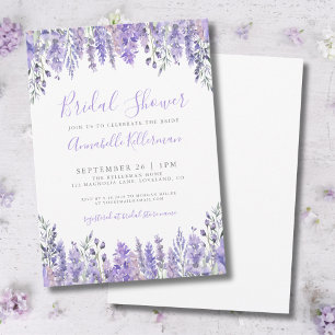 Elegante Lavendel-Blumen-Bridal-Shower im Aquarell Einladung