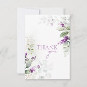 Elegante Lavendel-Blumen-Hochzeit Danke (Vorderseite)