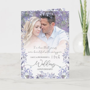 Elegante Lavendel-Blumen-Hochzeitsjubiläum Karte