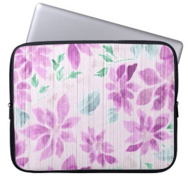 Elegante Lavendel Blumen Wasserfarbe Laptop Hülle Laptopschutzhülle