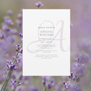 Elegante Lavendel-Brautjungfernparty mit Anfangsbu Einladung