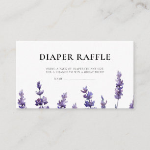 Elegante Lavendel Diaper Raffle Card Begleitkarte