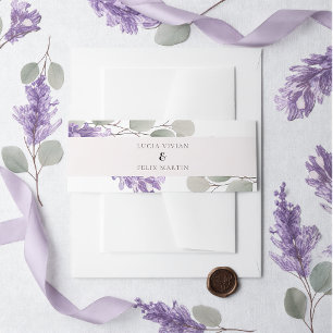 Elegante Lavendel-Eukalyptusblätter Einladungsbanderole