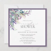 Elegante Lavendel Floral Watercolor Paare Dusche Einladung (Vorderseite)