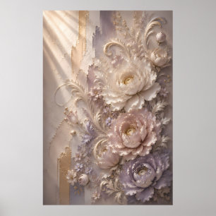 Elegante Lavendel-Frost-Blüte Luxuriöse geprägte Poster