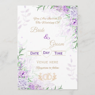 Elegante Lavendel-Garten-Hochzeitseinladung Einladung