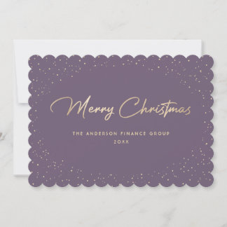 Elegante Lavendel-Gold-Geschäfts-Weihnachtskarte Feiertagskarte