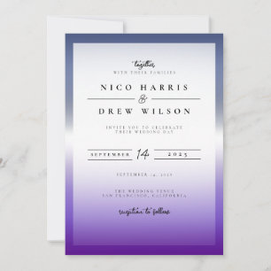 Elegante Lavendel Lesbische Stolz Hochzeit Einladung
