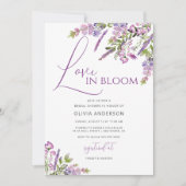 Elegante Lavendel-Liebe in Bloom Brautparty Invit Einladung (Vorderseite)