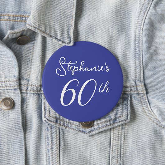 Elegante Lavendel-Monogramm 60. Geburtstagsfeier Button (Beispiel)