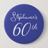 Elegante Lavendel-Monogramm 60. Geburtstagsfeier Button (Vorderseite)