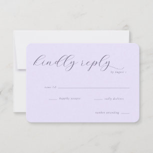 Elegante Lavendel-RSVP-Karte RSVP Karte