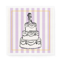 Elegante Lavendel Whimsical Streifen Hochzeitstort